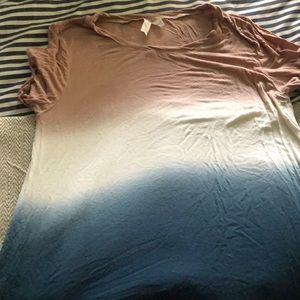 Ombré pink, white and blue top